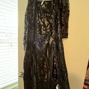 Black sequin duster